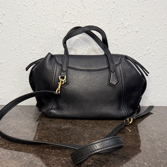 Tory Burch Perry Small Satchel Crossbody Shoulder Leather Bag‎ Black - Picture 3 of 11